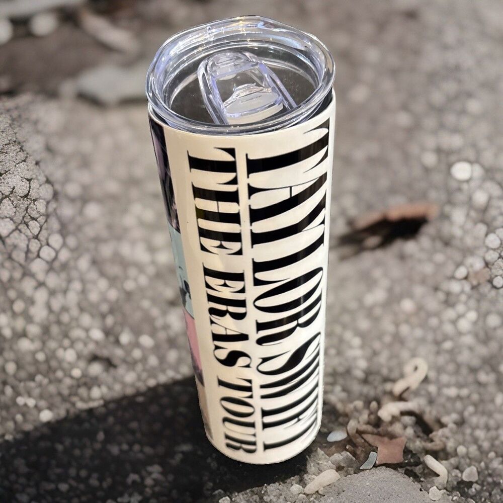 Taylor Swift The Eras Tour White Stainless Steel Tumbler Pictures Cold Hot + Lid